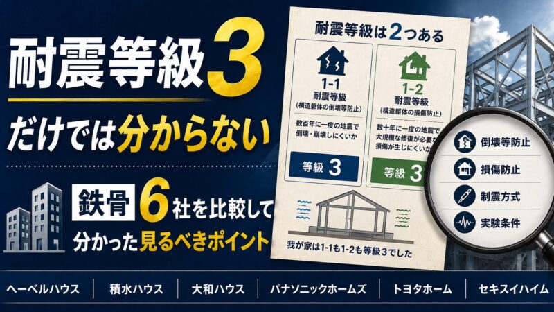 鉄骨ハウスメーカー6社比較｜耐震等級3だけでは分からない見るべきポイント 