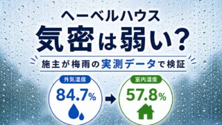 ヘーベルハウスの気密は弱い？施主が梅雨の実測データで検証 