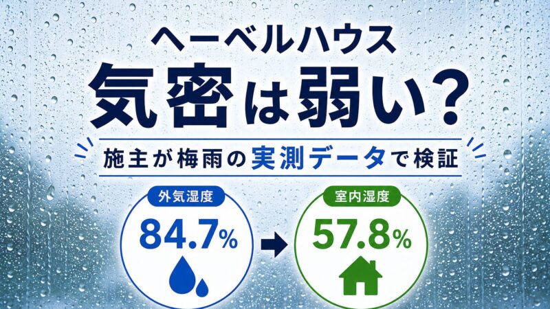 ヘーベルハウスの気密は弱い？施主が梅雨の実測データで検証 