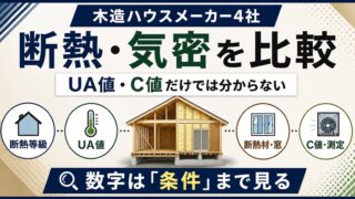 木造ハウスメーカー4社の断熱・気密を比較｜UA値・C値だけでは分からない違い 
