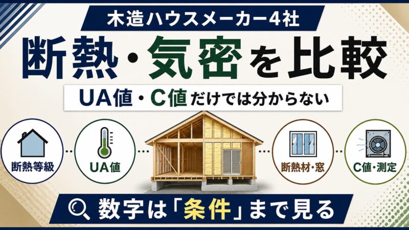 木造ハウスメーカー4社の断熱・気密を比較｜UA値・C値だけでは分からない違い 