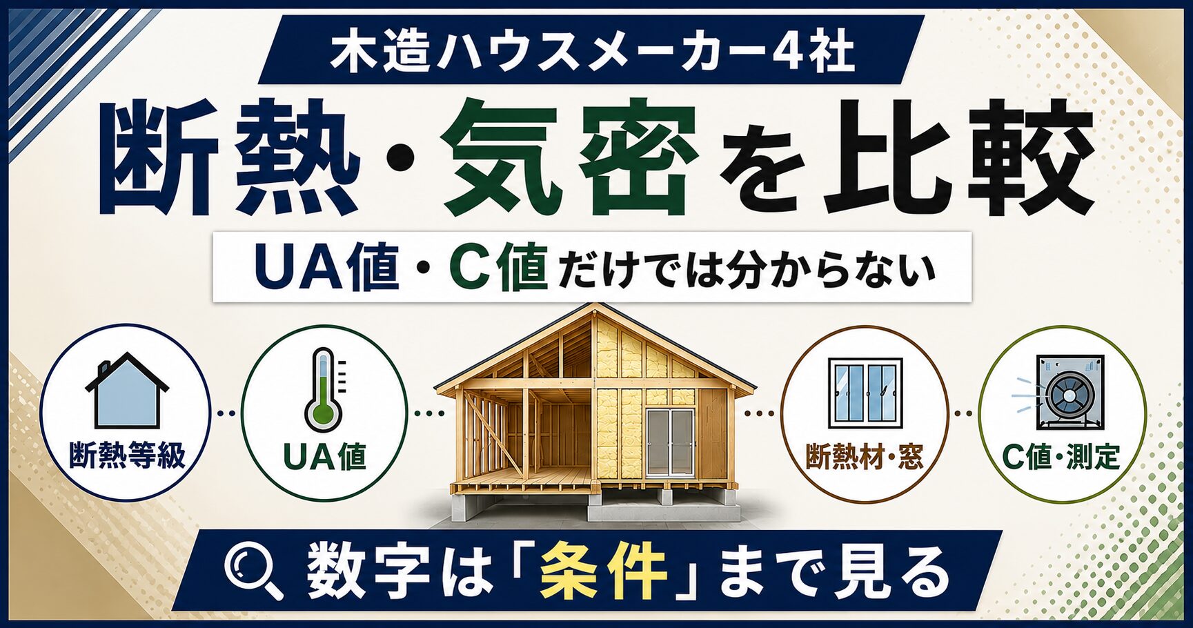 木造ハウスメーカー4社の断熱・気密を比較｜UA値・C値だけでは分からない違い