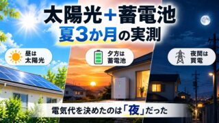 太陽光発電と蓄電池の夏3か月｜昼は黒字なのに電気代がゼロにならなかった理由 