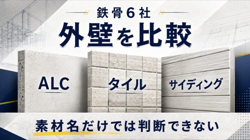 鉄骨ハウスメーカー6社の外壁を比較｜ALC・タイル・サイディングを素材名だけで選べない理由 