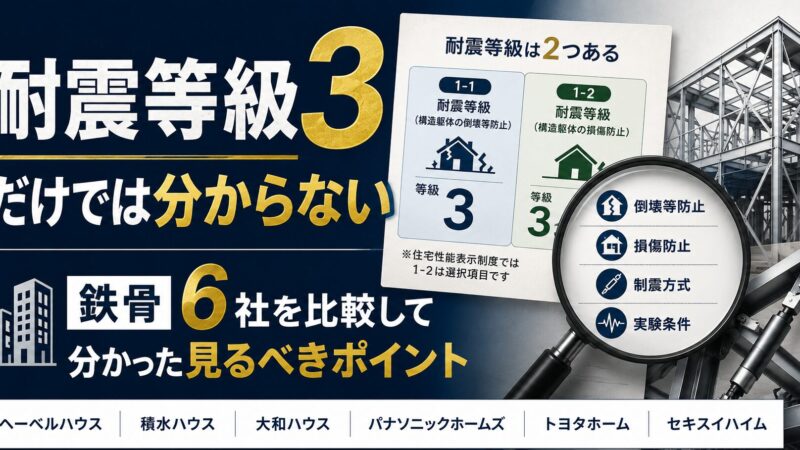 鉄骨ハウスメーカー6社比較｜耐震等級3だけでは分からない見るべきポイント 