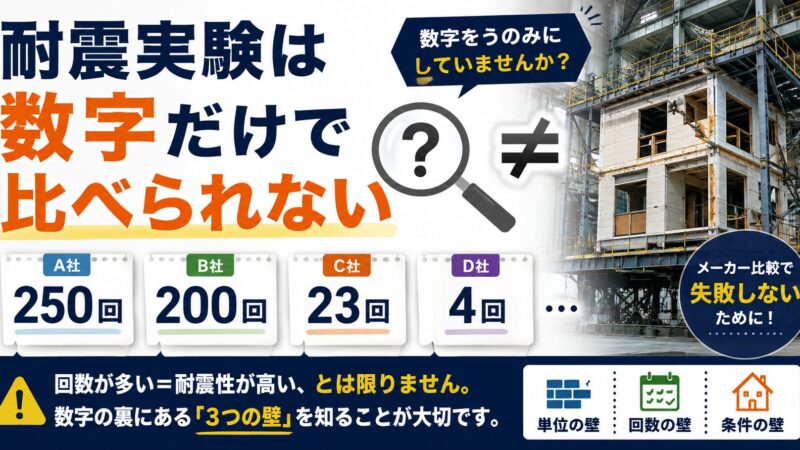 鉄骨ハウスメーカー6社の耐震実験を比較｜実大実験の数字の読み方 