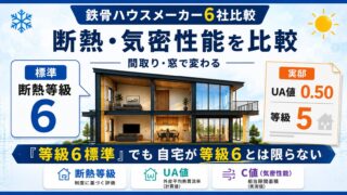 鉄骨ハウスメーカー6社の断熱・気密性能を比較｜断熱等級・UA値・C値の読み方 