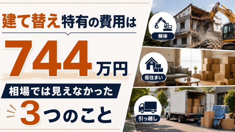 我が家の建て替え特有の費用は744万円｜相場では分からなかった3つのこと 