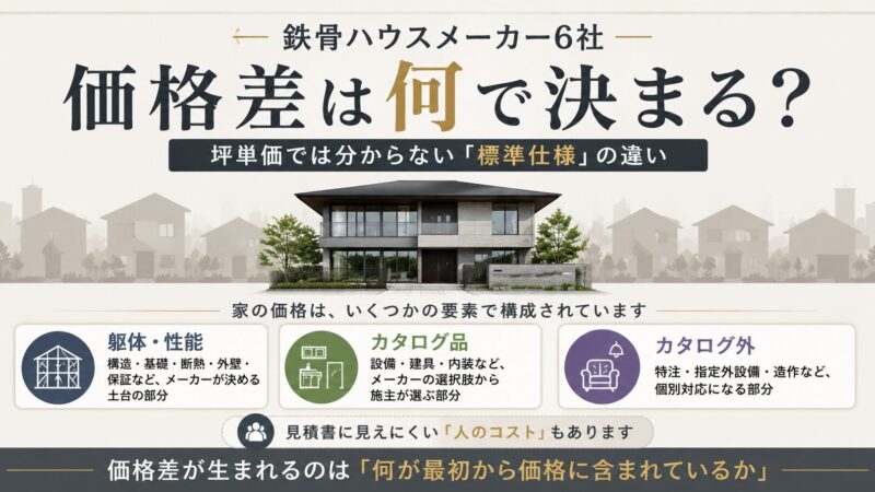 鉄骨ハウスメーカー6社の価格差は何で決まる？坪単価では分からない標準仕様の違い 