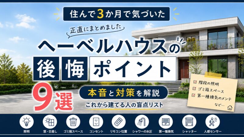 ヘーベルハウスの後悔ポイント9選｜住んで3か月で気づいた本音と対策 