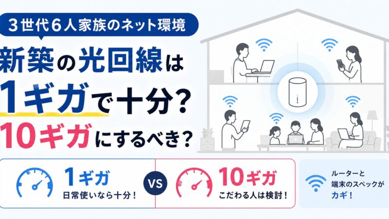 新築の光回線は1ギガと10ギガどっちがいい？ルーターとスマホのスペックが鍵だった 