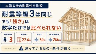 木造ハウスメーカー4社の耐震性を比較｜耐震等級3では差がつかない理由 