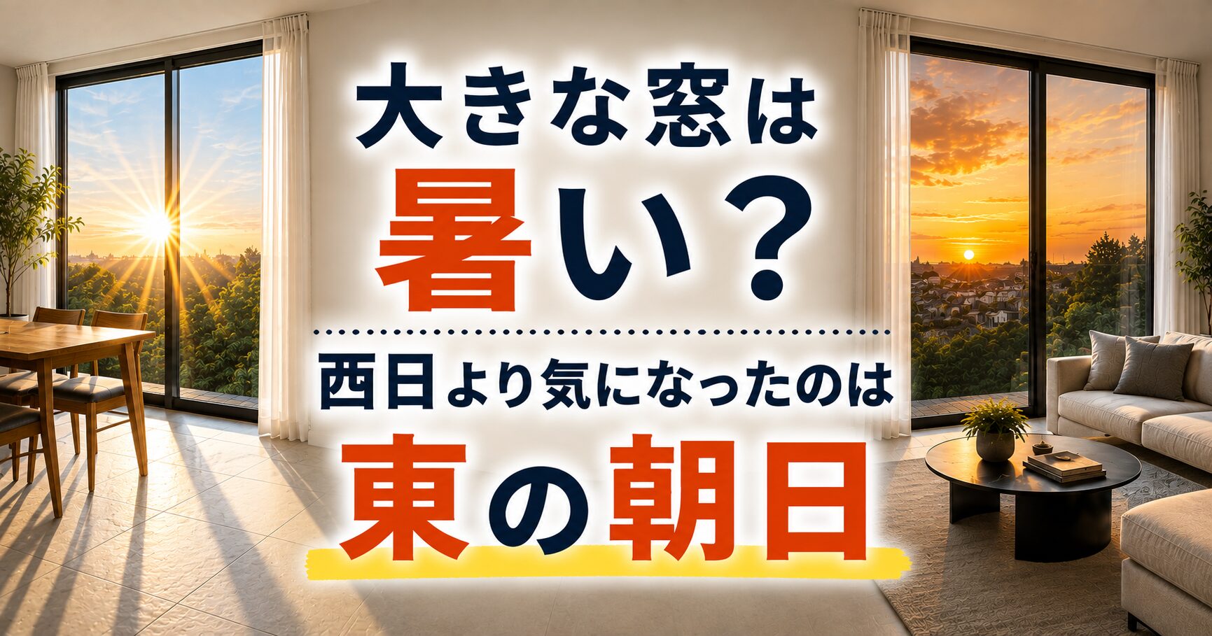 大きな窓は暑い？西日より気になったのは東の朝日でした